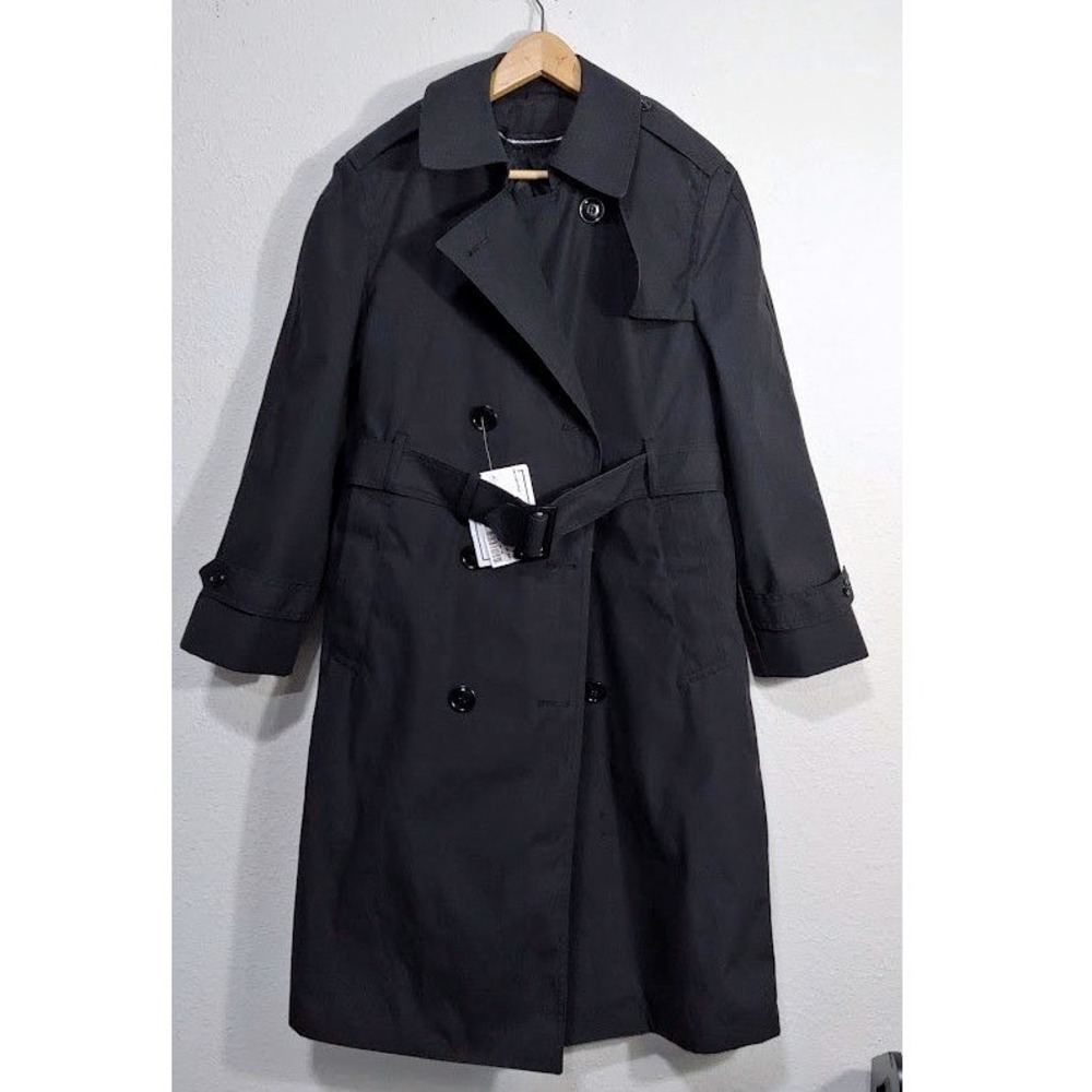 Defense‎ Logistics Agency Garrison Collection Womens Black Trench Coat 10S NWT